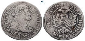 Austria. Leopold I of Habsburg AD 1657-1705. 6 Kreuzer AR