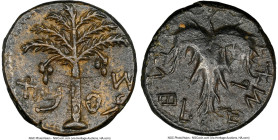 JUDAEA. Bar Kokhba Revolt (AD 132-135). AE middle bronze (24mm, 11.63 gm, 5h). NGC XF 4/5 - 4/5, adjusted flan. Dated Year 2 (AD 133/4). Simon (Paleo-...