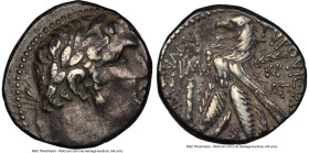 PHOENICIA. Tyre. Ca. 126/5 BC-AD 65/6. AR shekel (24mm, 14.04 gm, 1h). NGC Choice VF 3/5 - 4/5, flan flaw. Dated Civic Year 141 (AD 15/16). Laureate h...