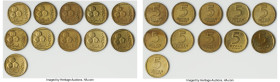 Republic 11-Piece Lot of Assorted 5 Agorot 1964 XF-AU, Tel Aviv mint, KM25. Low-mintage key date for the series. HID09801242017 © 2023 Heritage Auctio...