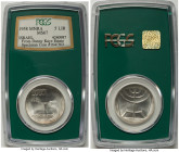 Republic silver Specimen "Menorah - Israel's 10th Anniversary" 5 Lirot 1958 MS67 PCGS, Utrecht mint, KM21, Dav-258. Certified as coin #164 out of 363....
