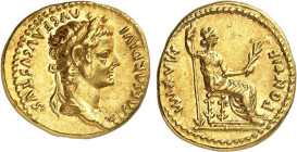 TIBÈRE (14-37)
Aureus : Livie assise à droite, tenant un sceptre & une fleur
 - SUP 58 (SUP)
Rare surtout en l'état !


SM 1760, RIC 25, CO 15
...