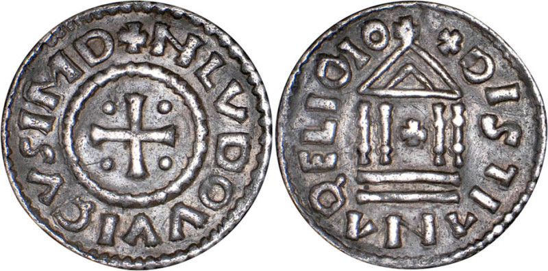LOUIS le pieux ou le débonnaire (814-840)
Type XPISTIANA RELIGIO : Denier au te...