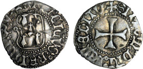 BRETAGNE, duché
François Ier (1442-1450) : Demi-blanc d'argent à la targe
 R - TTB 40 (TTB+)
Rare !


B 127, DF 322, P 23-5, Jez 395
RENNES - A...