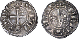 ANJOU, comté
Charles II (1285-1290) : Denier d'argent, croix cantonnée d'un lis
 - TTB 35 (TTB)
Rare !


B 165, DF 390, P 29-3
 - ARGENT - 0,99...