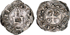 LOUIS VI le Gros (1108-1137)
Dreux : Denier, 1er type
 - TTB 35 (TTB)
Rare ! - légèrement ajouré


D 96
DREUX - ARGENT - 0,79g
 --------------...
