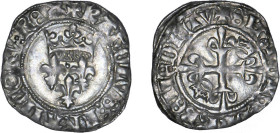DUC de BOURGOGNE au nom du ROI (1417-1423)
Florette, 2e émission
 - TTB 40 (TTB+)
° 14e : Troyes - Très Rare !!


D 405a
TROYES - ARGENT - 2,87...