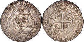 CHARLES VII le Victorieux, 2e période (1436-1461)
Blanc à la couronne 4e émission
 - TTB 40 (TTB+)
Point 15e : Rouen, Rare en l'état !


D 519c...