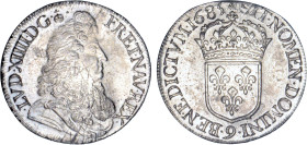 LOUIS XIV le Grand (1643-1715)
Écu blanc au jabot
1685 9 - SUP 58 (SUP)
Rarissime !!! - infime ajustage
Quelques hairlines

DR 320, D 1500, GR 2...