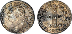 PERIODE REVOLUTIONNAIRE
12 DENIERS type "FRANÇOIS"
1792 Q - SUP 53 (SUP-)
MDC, 1er sem., canon


G 15, R 34, KM# 600
PERPIGNAN - MDC - 12,82g
...