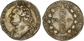 PÉRIODE RÉVOLUTIONNAIRE
12 DENIERS type "FRANÇOIS"
1793 D. - TTB 35 (TTB)
Assez Rare ! - léger nettoyage


G 15, R 34, KM# 600
DIJON - MDC - 12...