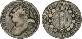 PÉRIODE RÉVOLUTIONNAIRE
12 DENIERS type "FRANÇOIS"
1793 MA - TB 20 (TB+)
MDC - Très Rare !!


G 15, R 34, KM# 600
MARSEILLE - MDC - 12,48g
 --...
