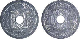 2 DÉCIMES, 20 CENTIMES
20 CENT. (Lindauer en zinc)
1945 - FDC 64 (FDC)
ESSA (coin bouché) - Très Rare !!


G 324, F 155, KM# 907
 - ZINC - 3,20...
