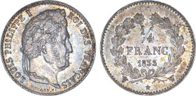 1/4 FRANC, 25 CENTIMES
1/4 FRANC Louis-Philippe I
1833 W - SPL 63 (SUP++)
Rare en l'état !


G 355, F 166, KM# 740
LILLE - ARGENT - 
 --------...