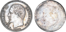 1/2 FRANC, 50 CENTIMES
50 CENT. Napoléon III, tête nue
 - SPL 61 (SUP+)
Épreuve uniface d'Avers - Rare !


G 414, F 187, KM# 794
 - BRONZE ARGE...