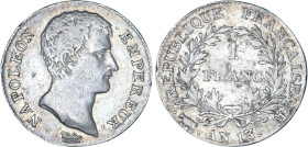1 FRANC
1 FRANC Napoléon empereur, tête nue (calendrier révolutionnaire)
AN13 M - TTB 35 (TTB)
Rare ! - légers coups


G 443, F 201, KM# 656
TO...