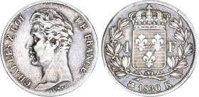 1 FRANC
1 F, Charles X
1830 K - TTB 30 (TTB-)
5f - Très Rare !!


G 450, F 207-207A, KM# 724
BORDEAUX - ARGENT - 
 ---------------------------...