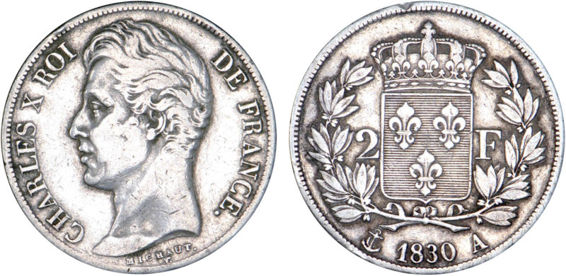 2 FRANCS
2 F, Charles X
1830 A - TTB 35 (TTB)
Rare !


G 516, F 258, KM# 7...