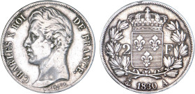 2 FRANCS
2 F, Charles X
1830 A - TTB 35 (TTB)
Rare !


G 516, F 258, KM# 725
PARIS - ARGENT - 
 ----------------------------------------
2 FR...