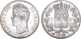 5 FRANCS
5 F, Charles X 2e type
1828 L - SUP 55 (SUP)
Rare !


G 644, F 311, KM# 728
BAYONNE - ARGENT - 
 ------------------------------------...