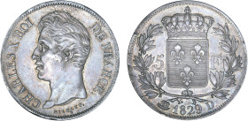 5 FRANCS
5 F, Charles X 2e type
1829 D - SUP 53 (SUP-)
Assez Rare !


G 644, F 311, KM# 728
LYON - ARGENT - 24,96g
 --------------------------...