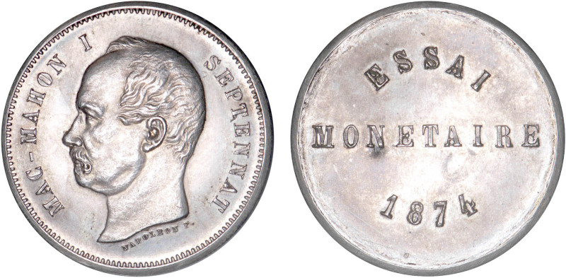 5 FRANCS
5 FRANCS (module de) Mac-Mahon
1874 - SPL 62 (SUP++)
Laiton argenté ...