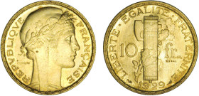 10 FRANCS
10 FRANCS concours de Morlon (ESSAI)
1929 - FDC 64 (FDC)
Cupro-aluminium - Rare !


G 796
 - CUPRO-ALUMINIUM - 
 -------------------...