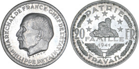 20 FRANCS
20 FRANCS concours de Simon
1941 - SPL 61 (SUP+)
ESSAI en aluminium - Très Rare !!


G 857, KM# Pn107
 - AUTRE - 4,99g
 ------------...