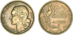 20 FRANCS
20 FRANCS type Georges Guiraud
1950 B - TTB 40 (TTB+)
4 faucilles, Rare !, 1 infime cp tr


G 864, F 401, KM# 916
BEAUMONT LE ROGER -...
