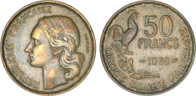 50 FRANCS
50 FRANCS type Guiraud
1950 - TTB 40 (TTB+)
Rare !


G 880, F 425, KM# 918
 - CUPRO-ALUMINIUM - 
 ----------------------------------...