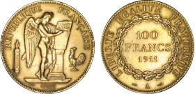 100 FRANCS OR
100 FRANCS or, "Génie", tranche : Liberté ...
1911 A - SUP 50 (SUP-)
Assez Rare ! - nettoyé


G 1137a, F 553, KM# 858, Fr# 590
PA...