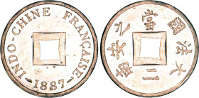 INDOCHINE
SAPEQUE (2/1000e de Piastre)
1887 - SPL 62 (SUP++)
Présé. 16 pans maill. - Rarissime !


GC 1, LE 1-19, KM# 6
 - BRONZE - 
 --------...