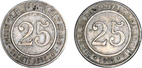 NOUVELLE CALÉDONIE
25 CENTIMES (Merley), société anonyme "Le nickel"
1881 - TTB 40 (TTB+)
Frappe monnaie - Très Rare !!


GC 5, LE 7-8, VG 3973...