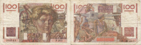 BANQUE DE FRANCE - XXe SIÈCLE
100 FRANCS (JEUNE PAYSAN) variété FAVRE-GILLY
1947 - TB 25 (TB++)
17-7, Rarissime !!!


FA 28ter, PI # 128var.
 -...