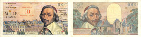 BANQUE DE FRANCE - XXe SIÈCLE
10 NF SUR 1.000 FRANCS (RICHELIEU)
1957 - TTB 35 (TTB)
7-3, Rare ! - pressé


FA 53, PI # 138
 - PAPIER - 
 ----...