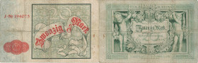 ALLEMAGNE
Billets du Trésor Impérial : 20 Mark, vert (10/1/1882)
1882 - TB 20 (TB+)
Très Rare !!


PI# 5
 - PAPIER - 
 -----------------------...