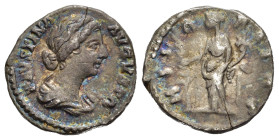 Impero Romano. Faustina II, moglie di Marco Aurelio (147-175). Denario Hilaritas. Ag (2,69 g). Patina iridescente. BB+  Spedizione solo in Italia. Mon...