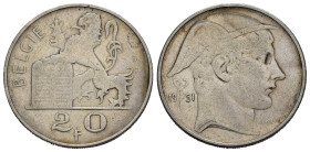 BELGIO. 20 Francs 1951. Ag. MB