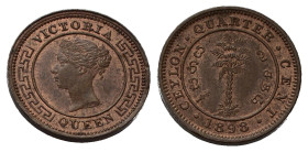 CEYLON. Victoria. 1/4 cent 1898. KM#90. FDC