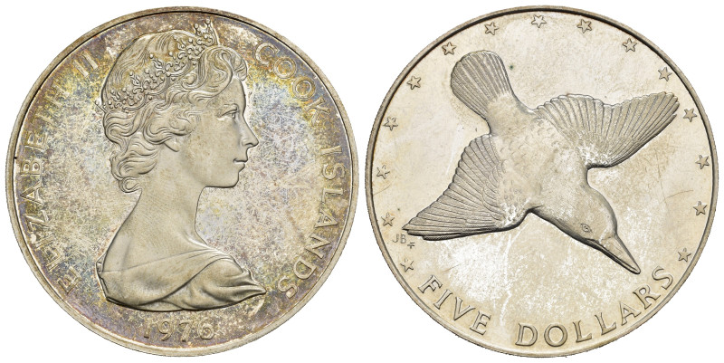 COOK ISLANDS. 5 Dollari 1976. Ag (28 g). Proof