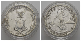 FILIPPINE. Amministrazione degli Stati Uniti. 50 centavos 1945. Ag. BB+