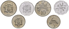 GIAMAICA. Lotto di 3 monete 1977. Proof
