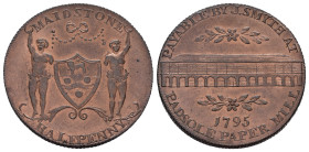 GRAN BRETAGNA. Half penny Token 1795. Maidstone - Payable By J.Smith at Padsole Paper Mill. Cu. FDC