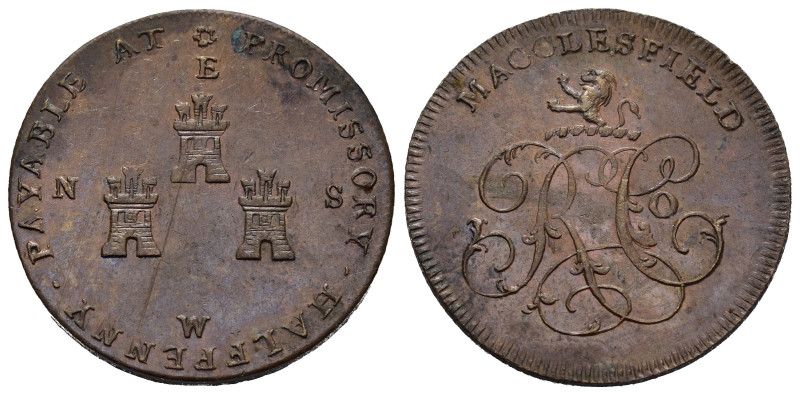 GRAN BRETAGNA. Half penny Token. Macclesfield. Cu. qFDC