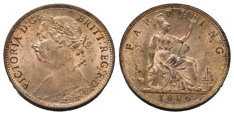 GRAN BRETAGNA. Victoria. Farthing 1886. FDC