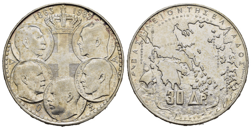 GRECIA. 30 Dracme 1963. Ag. FDC