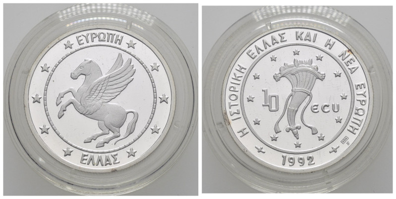 GRECIA. 10 Ecu 1992. Ag. 10 g. Proof