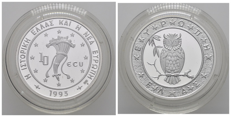 GRECIA. 10 Ecu 1993. Ag. 10 g. Proof