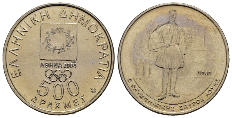 GRECIA. 500 Dracme 2000 - Olimpiadi Atene 2004. Ni. FDC