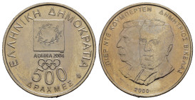GRECIA. 500 Dracme 2000 - Olimpiadi Atene 2004. Ni. FDC